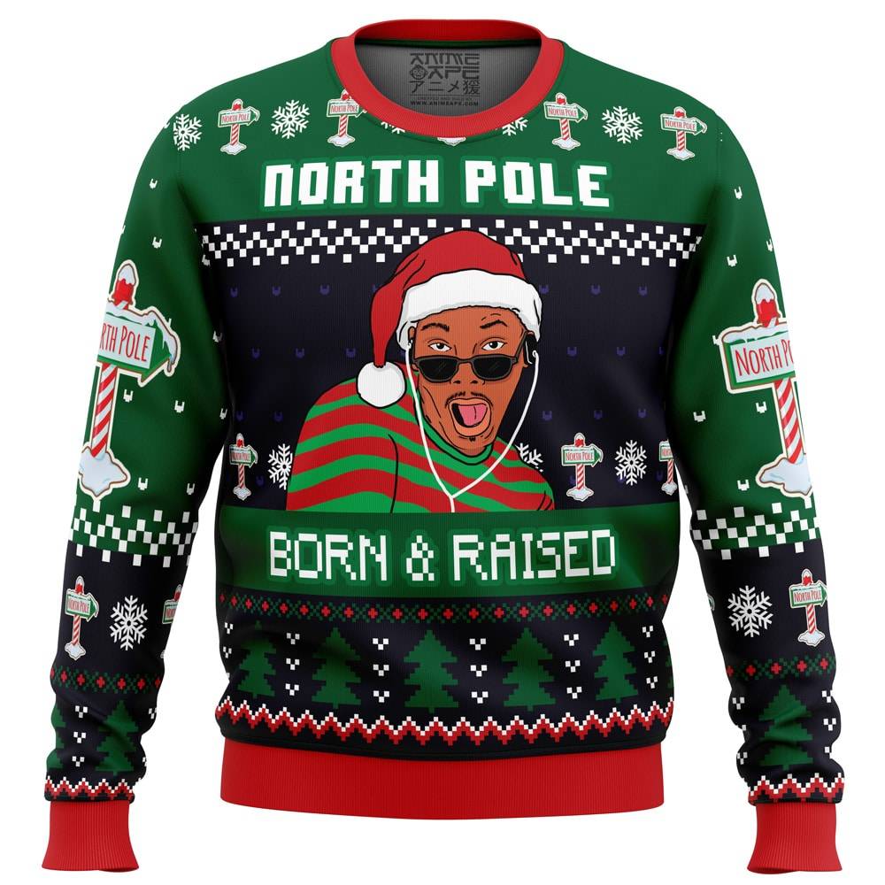 Born and Raised Fresh Prince of Bel-Air Ugly Christmas Sweater Perfect And Unique Gifts For Adults Kids On Christmas