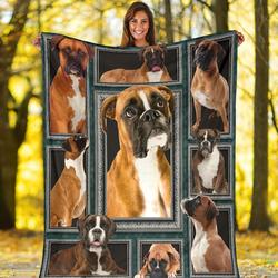 Animal Boxer Dog Premium Fleece Sherpa Blanket Perfect And Unique Gifts For Family On Christmas Holiday