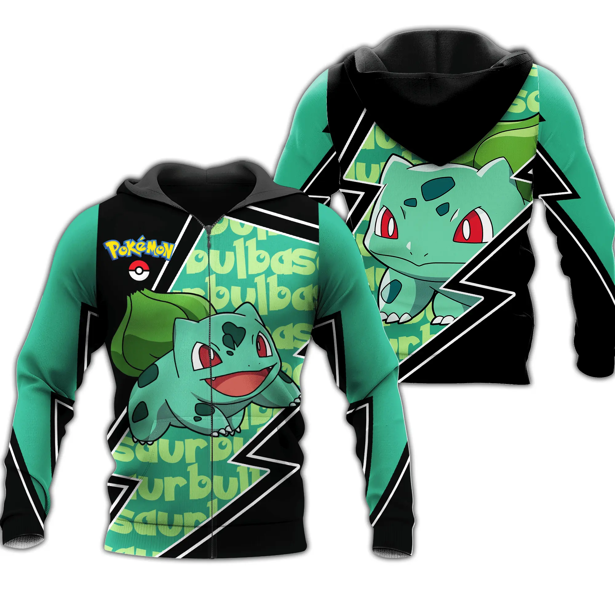 Anime Bulbasaur Zip Hoodie Costume Shirt Fan Gift Idea Perfect And Unique Gifts For Otaku Anime Fans On Christmas