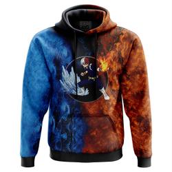 Anime Burning Fire Shoto My Hero Academia Hoodie Perfect And Unique Gifts For Otaku Anime Fans On Christmas