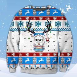 Busch Blue Beer Ugly Christmas Sweatshirt Sweater Perfect And Unique Gifts For Adults Kids On Christmas