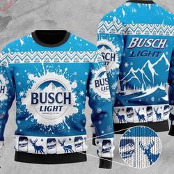 Busch Light Beer Ugly Christmas Sweater Sweatshirt Perfect And Unique Gifts For Adults Kids On Christmas