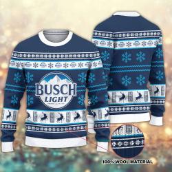 Busch Light Ugly Christmas Sweater Perfect And Unique Gifts For Adults Kids On Christmas Holiday