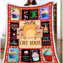 Movie Cake Dealer Quilt Fleece Sherpa Blanket Perfect And Unique Gifts For Family On Christmas Holiday