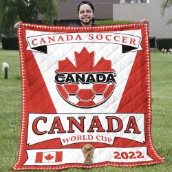 Canada National Team Qatar World Cup 2022 Champions Soccer Quilt Fleece Sherpa Blanket Perfect Gifts For Family On Christmas