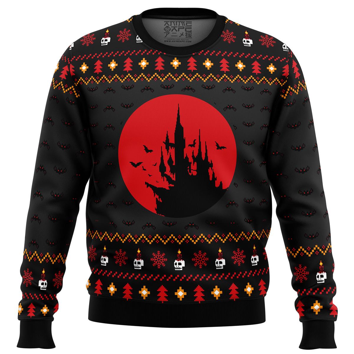Castlevania Creepy Castle Ugly Christmas Sweater Perfect And Unique Gifts For Adults Kids On Christmas