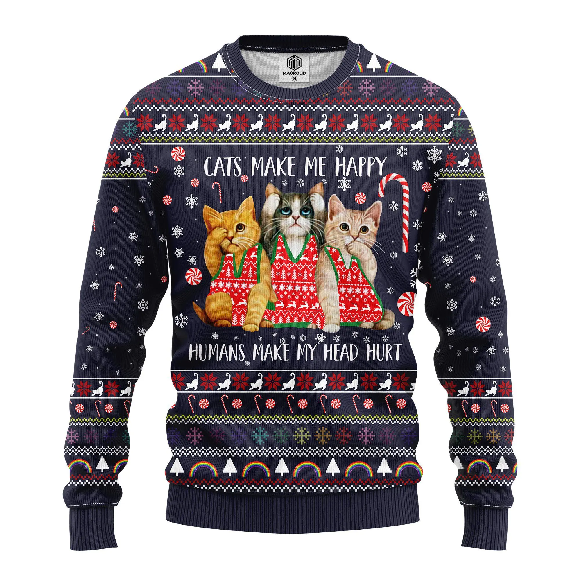 Cat Make Me Happy Christmas Ugly Sweater Perfect And Unique Gifts For Adults Kids On Christmas
