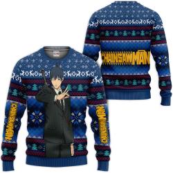 Chainsaw Man Aki Hayakawa Ugly Christmas Sweater Custom For Anime Fans Perfect And Unique Gifts For Adults Kids On Christmas