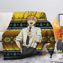 Anime Chainsaw Man Denji Christmas Premium Fleece Sherpa Blanket Perfect Gifts For Family On Christmas