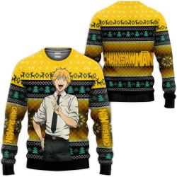 Chainsaw Man Denji Ugly Christmas Sweater Custom For Anime Fans Perfect And Unique Gifts For Adults Kids On Christmas