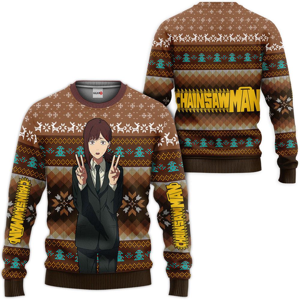 Chainsaw Man Kobeni Higashiyama Ugly Christmas Sweater Custom For Anime Fans Perfect And Unique Gifts For Adults Kids On Christmas