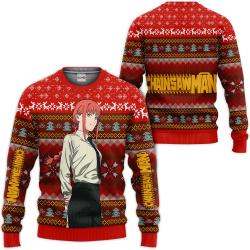 Chainsaw Man Makima Ugly Christmas Sweater Custom For Anime Fans Perfect And Unique Gifts For Adults Kids On Christmas