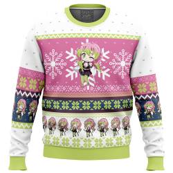 Chibi Christmas Mitsuri Kanroji Demon Slayer Ugly Christmas Sweater Perfect And Unique Gifts For Adults Kids On Christmas