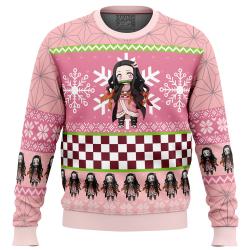 Chibi Christmas Nezuko Kamado Demon Slayer Ugly Christmas Sweater Perfect And Unique Gifts For Adults Kids On Christmas