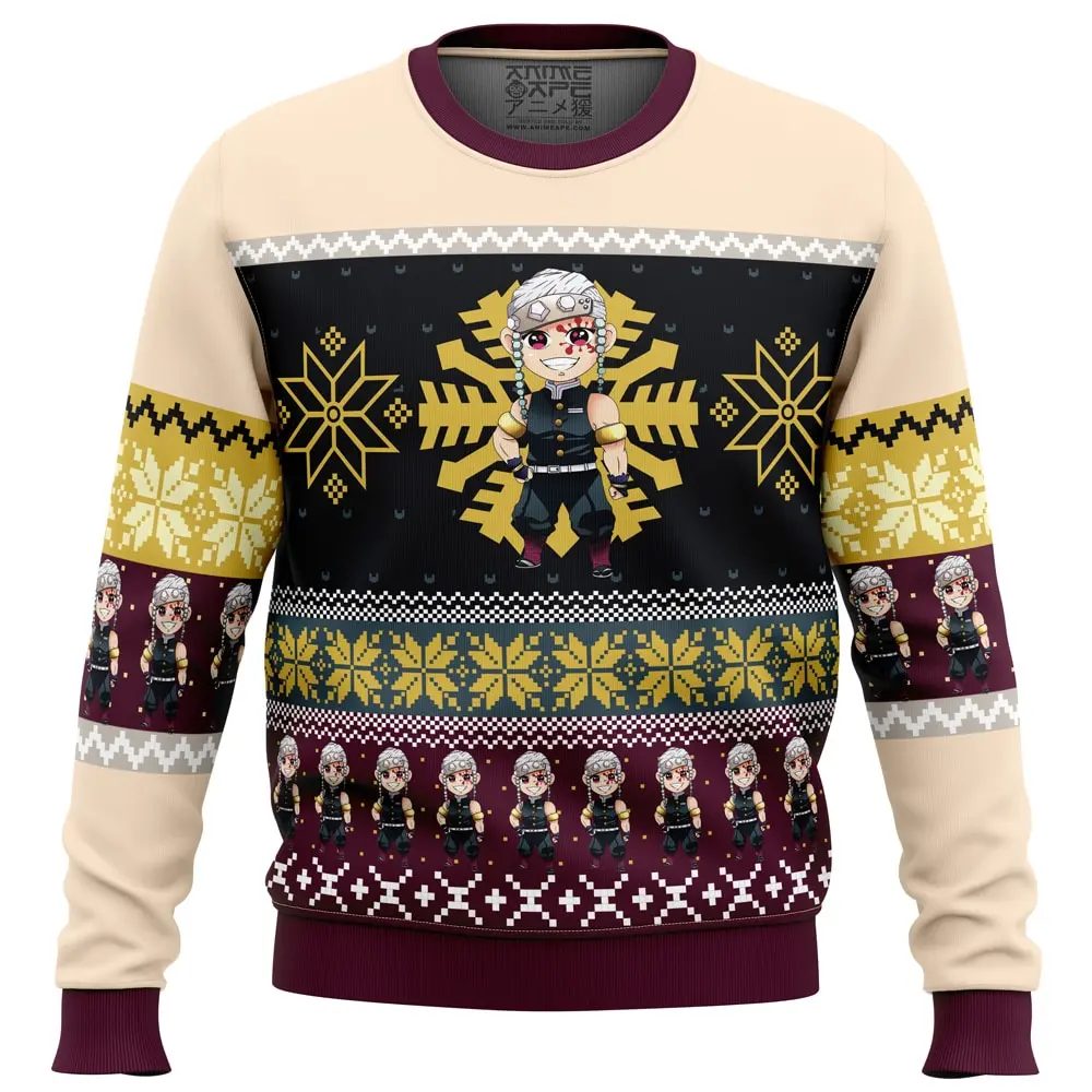 Chibi Christmas Tengen Uzui Demon Slayer Ugly Christmas Sweater Perfect And Unique Gifts For Adults Kids On Christmas