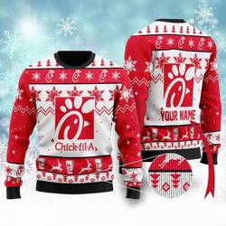 Chick Fil A Ugly Knitted Christmas Xmas Sweatshirt Sweater Perfect And Unique Gifts For Adults Kids On Christmas