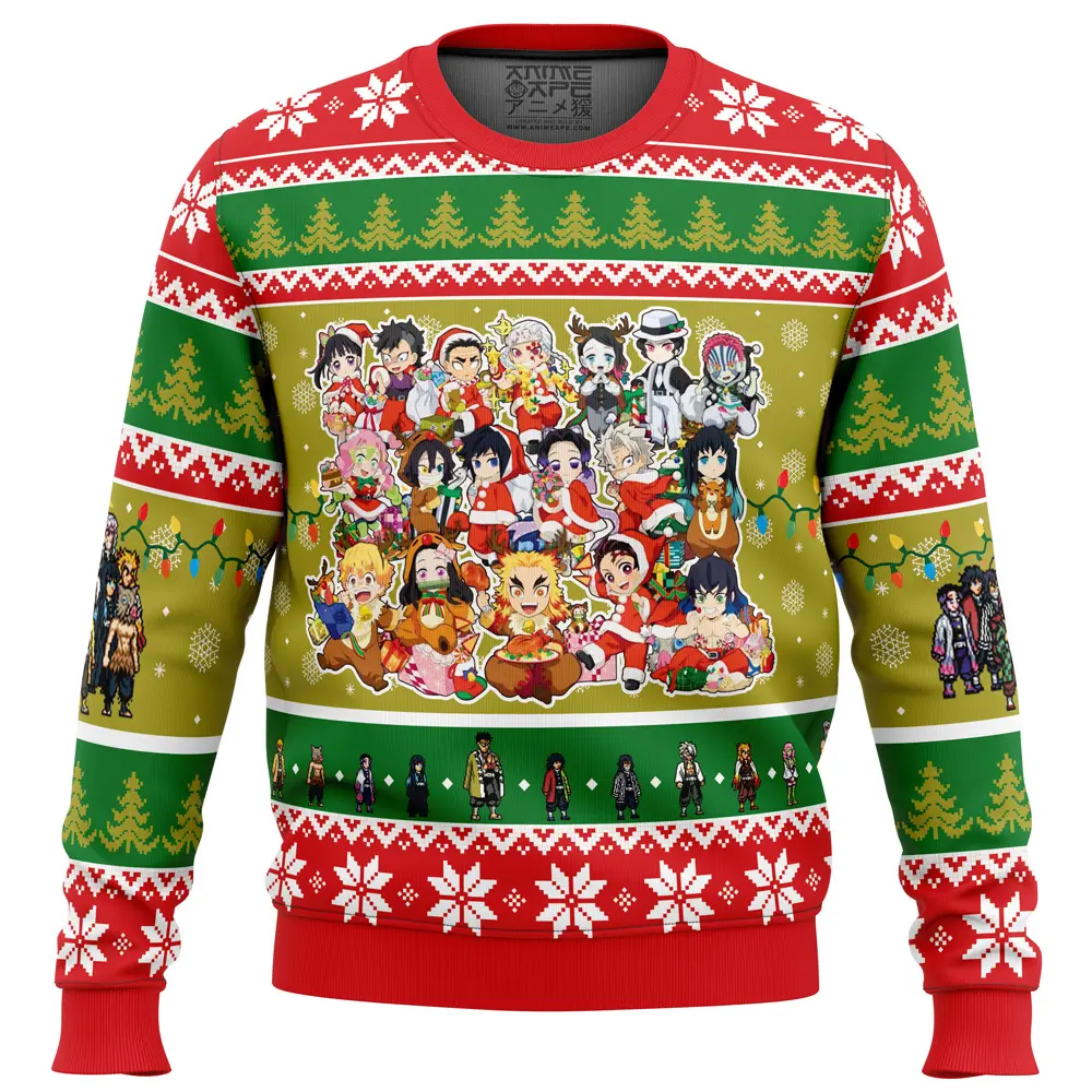 Christmas Demon Slayer Squad Demon Slayer Ugly Christmas Sweater Perfect And Unique Gifts For Adults Kids On Christmas