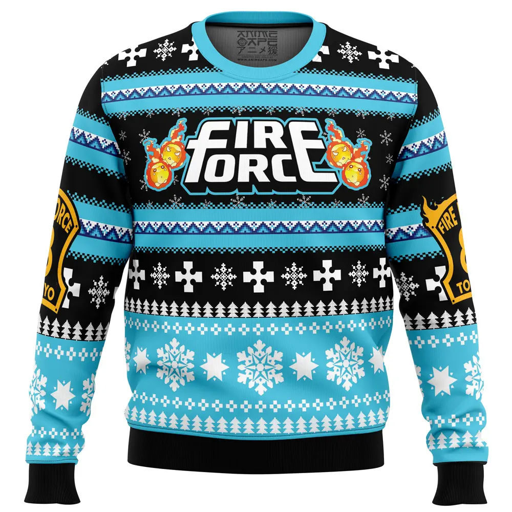 Christmas Flame Fire Force Ugly Christmas Sweater Perfect And Unique Gifts For Adults Kids On Christmas