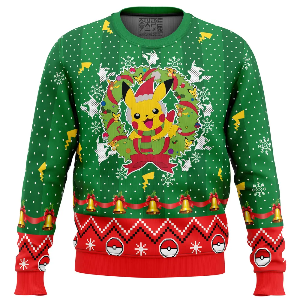 Christmas Pikachu Pokemon Ugly Christmas Sweater Perfect And Unique Gifts For Adults Kids On Christmas