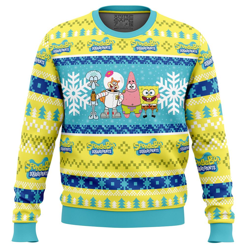 Christmas Spongebob Nickelodeon Ugly Christmas Sweater Perfect And Unique Gifts For Adults Kids On Christmas