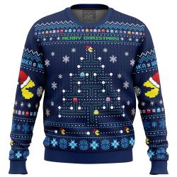 Christmas Tree Pac-Man Christmas Sweater Perfect And Unique Gifts For Adults Kids On Christmas