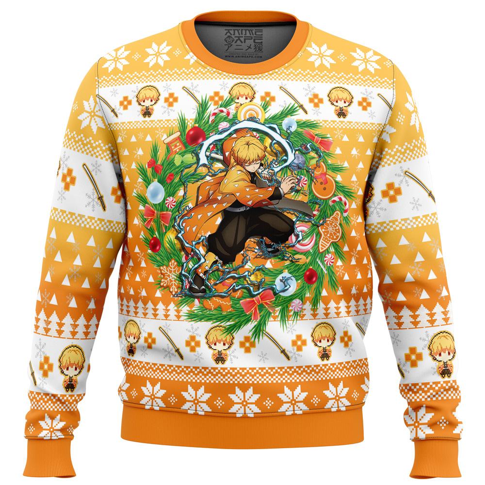 Christmas Zenitsu Agatsuma Demon Slayer Ugly Christmas Sweater Perfect And Unique Gifts For Adults Kids On Christmas