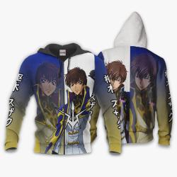 Anime Kururugi Suzaku Hoodie Custom Code Geass Anime Perfect And Unique Gifts For Otaku Anime Fans On Christmas
