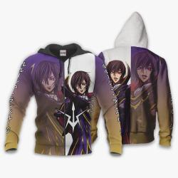 Anime Lamperouge Lelouch Hoodie Code Geass Custom Anime Perfect And Unique Gifts For Otaku Anime Fans On Christmas