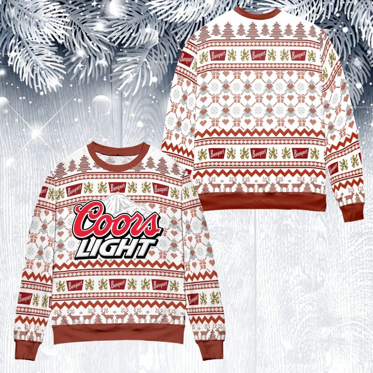 Coors Light Beer LoverUgly Christmas Sweater Gift Perfect And Unique Gifts For Adults Kids On Christmas