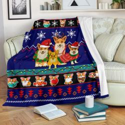 Anime Corgi Christmas Fleece Sherpa Blanket Amazing Gift Idea Perfect Gifts For Family On Christmas