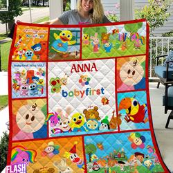Movie Custom Baby First TV Quilt Fleece Sherpa Blanket Perfect And Unique Gifts For Family On Christmas