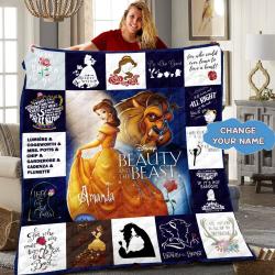 Anime Custom Belle Princess Beauty And The Beast Birthday Theme Party Quilt Fleece Sherpa Blanket