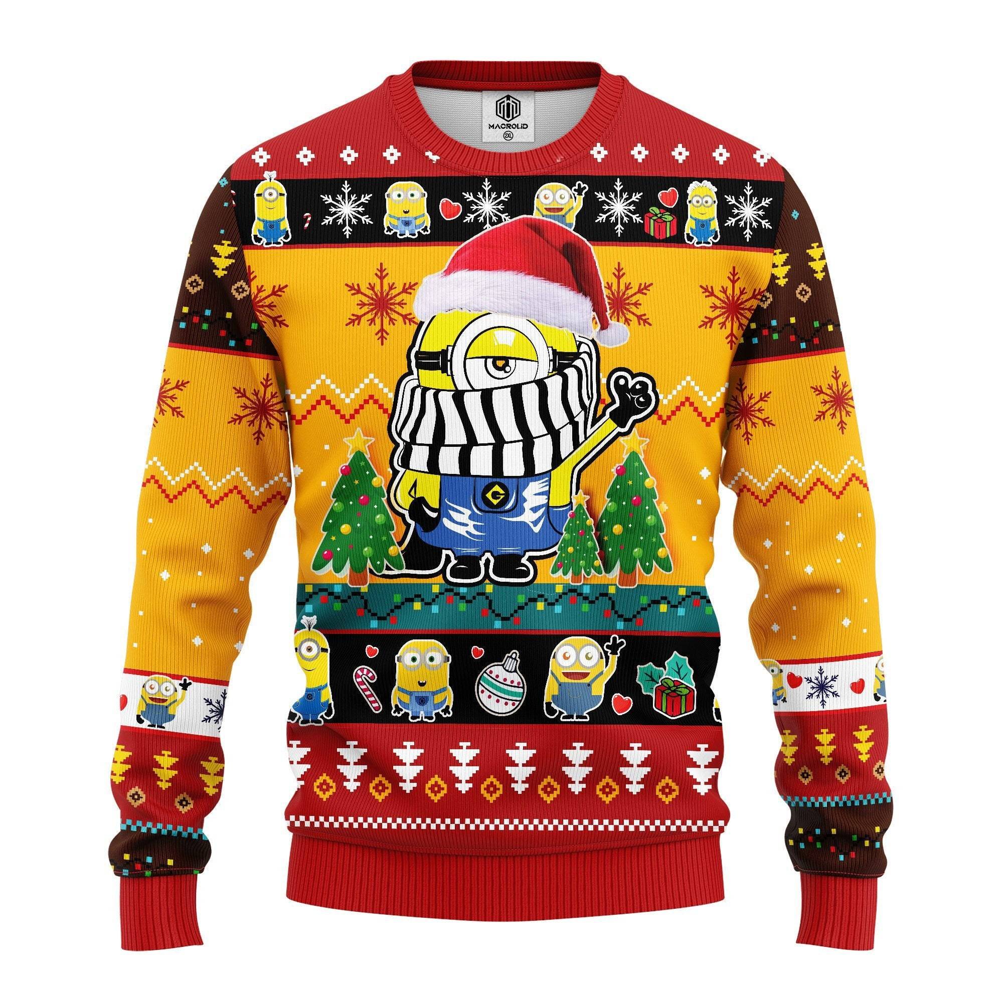 Cute Banana Minions Winter Christmas Sweater For Holiday Perfect And Unique Gifts For Adults Kids On Christmas