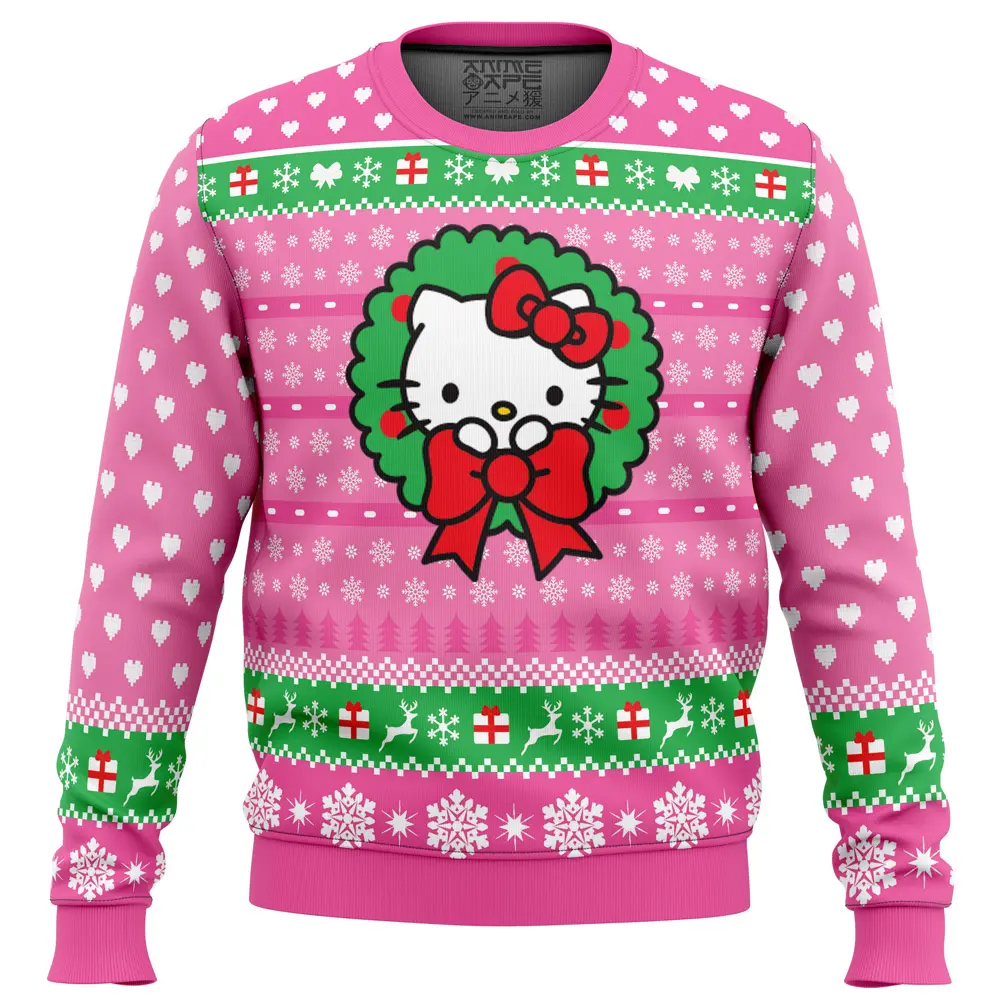 Cute Christmas Hello Kitty Ugly Christmas Sweater Perfect And Unique Gifts For Adults Kids On Christmas