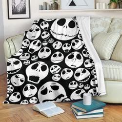 Anime Cute Jack Skellington Premium Fleece Sherpa Blanket Perfect And Unique Gifts For Family On Christmas