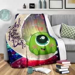 Anime Cute Mike Monster Inc Love You To The Moon Galaxy Premium Fleece Sherpa Blanket Perfect Gifts For Family On Christmas