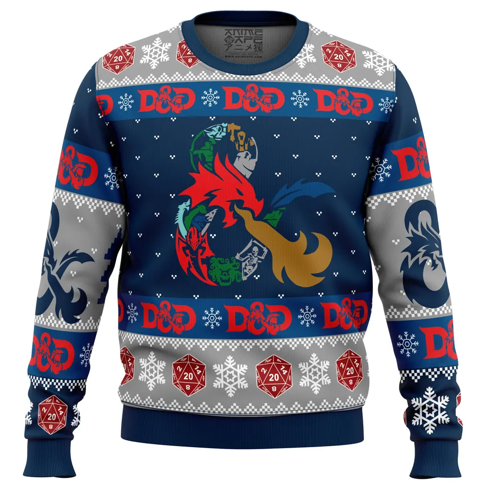 D-20 Dungeons & Dragons Ugly Christmas Sweater Perfect And Unique Gifts For Adults Kids On Christmas