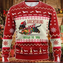 Dachshund Christmas Gift All Over Print Sweater Perfect And Unique Gifts For Adults Kids On Christmas