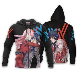 Anime Hiro and Zero Two Hoodie Custom Darling In The Franxx Anime Perfect And Unique Gifts For Otaku Anime Fans On Christmas