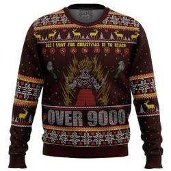 DBZ Goku Over 9000 Dragon Ball Z Ugly Christmas Sweater Perfect And Unique Gifts For Adults Kids On Christmas