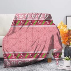 Anime Demon Slayer Nezuko Christmas Premium Fleece Sherpa Blanket Perfect Gifts For Family On Christmas