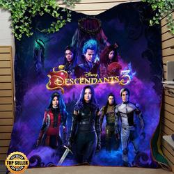 Descendants Birthday Party Quilt Fleece Sherpa Blanket Perfect Gifts For Family On Christmas