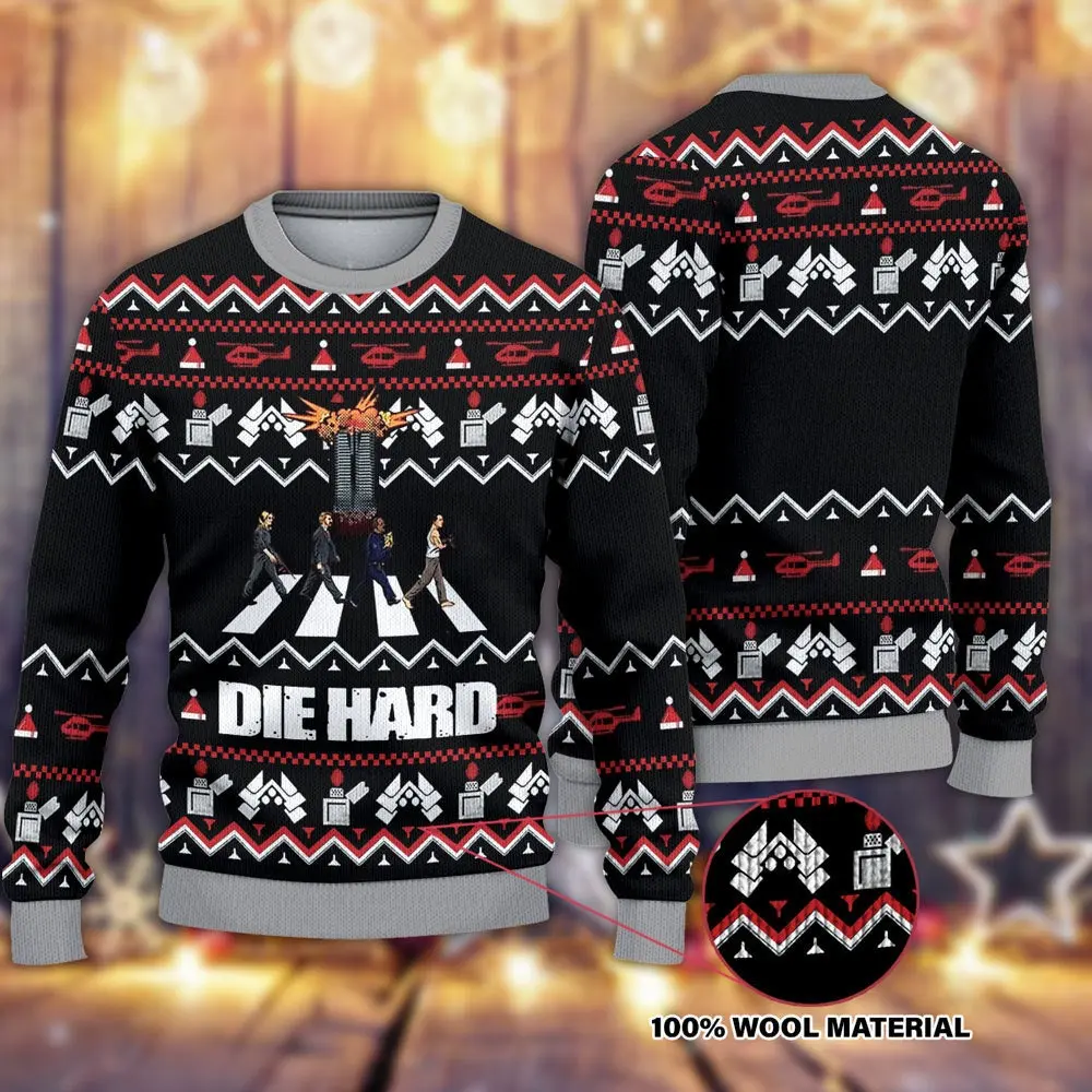 Die Hard Aber Road Ugly Christmas Sweater Perfect And Unique Gifts For Adults Kids On Christmas