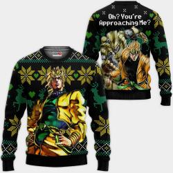 Dio Brando Ugly Christmas Sweater Custom Oh You're Approaching Me Anime jj's Xmas Gifts Perfect And Unique Gifts On Christmas