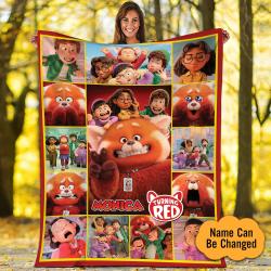 Movie Disney Turning Red Personalized Custom Fleece Sherpa Blanket Perfect Gifts For Family On Christmas