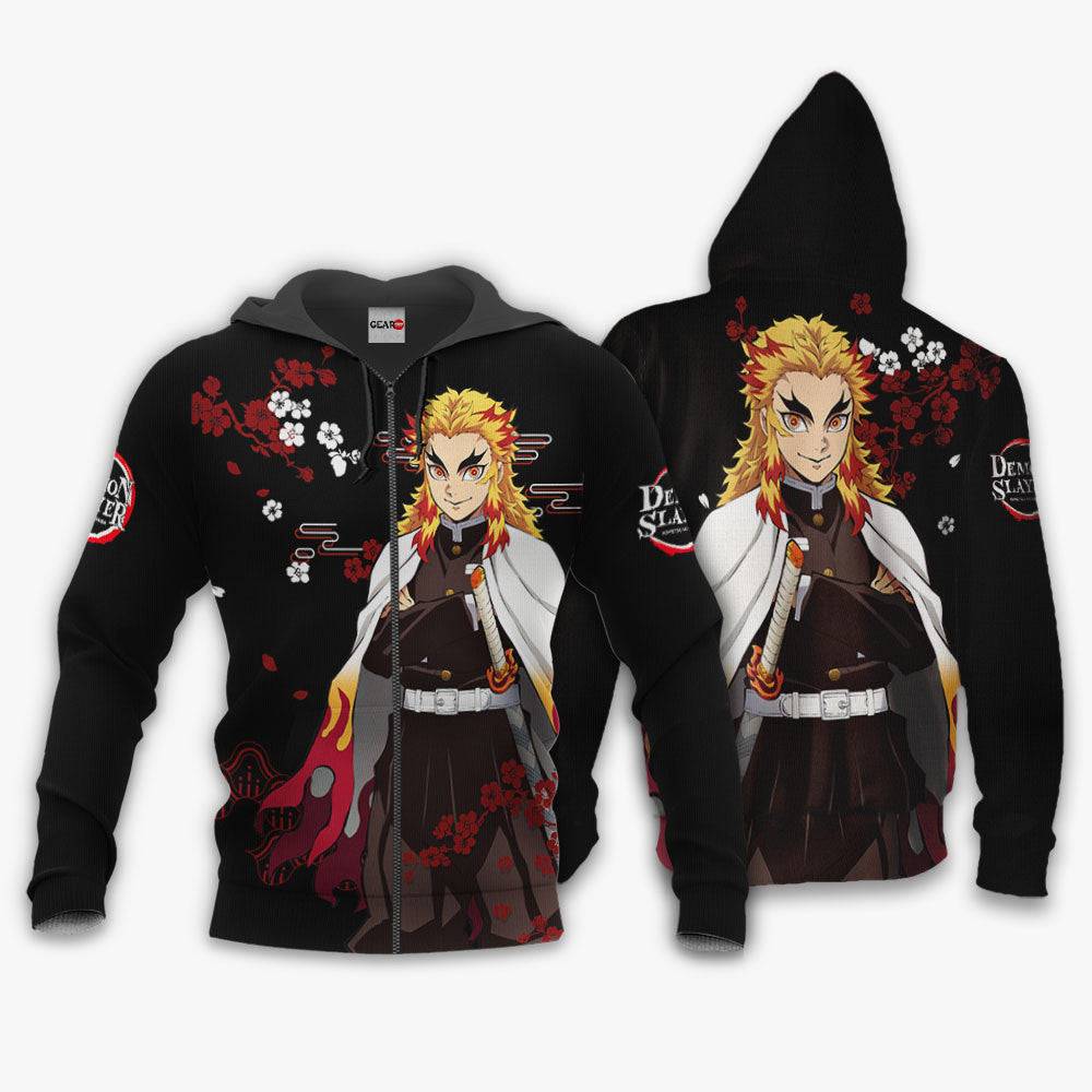 Anime Kyojuro Rengoku Hoodie Custom Anime Japan Style Perfect And Unique Gifts For Otaku Anime Fans On Christmas