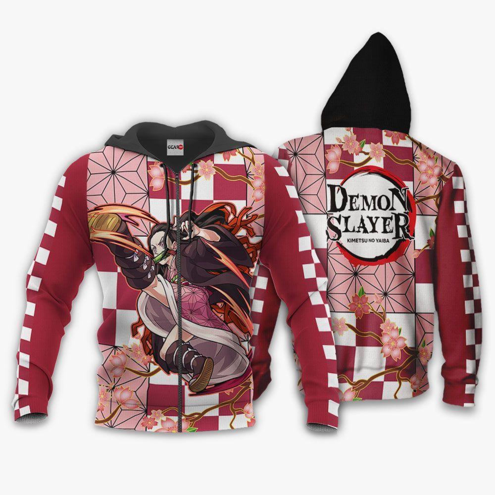 Anime Nezuko Hoodie Shirt Anime Zip Jacket Perfect And Unique Gifts For Otaku Anime Fans On Christmas