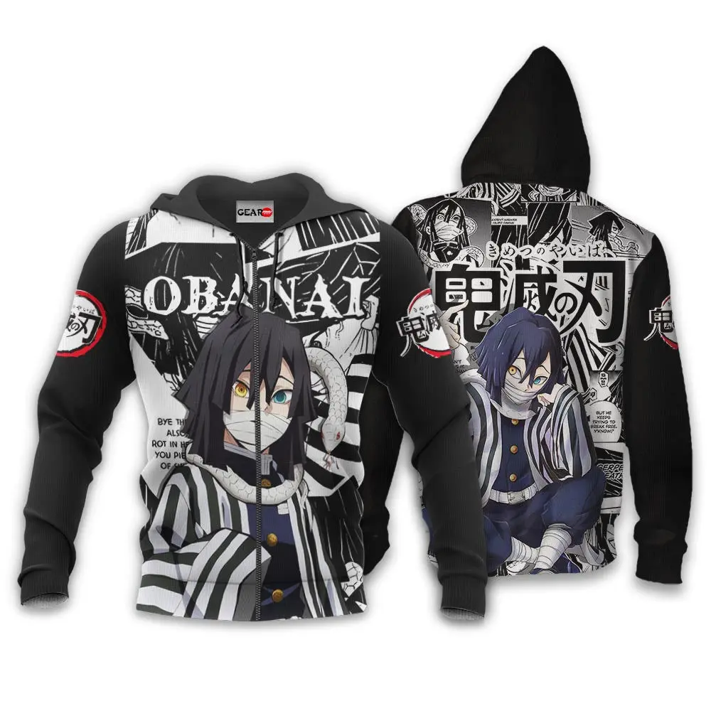 Anime Obanai Iguro Hoodie Custom Anime Manga Style Perfect And Unique Gifts For Otaku Anime Fans On Christmas
