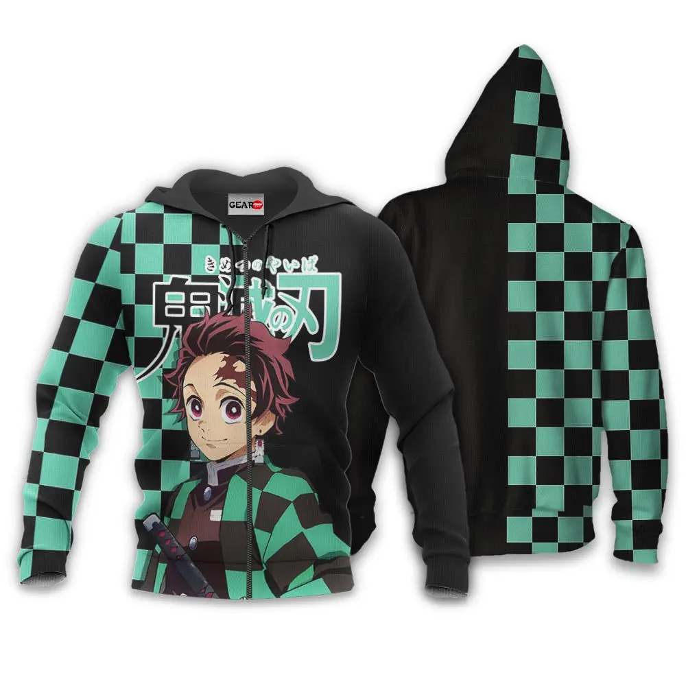 Anime Tanjiro Kamado Hoodie Custom Anime Perfect And Unique Gifts For Otaku Anime Fans On Christmas