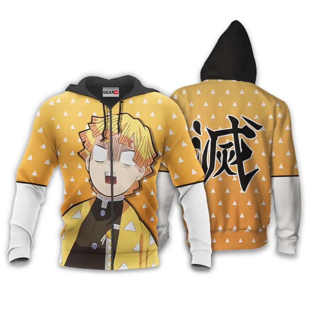 Anime Zenitsu Hoodie Custom Anime Funny Style Perfect And Unique Gifts For Otaku Anime Fans On Christmas